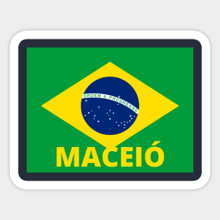 Maceió City in Brazilian Flag Sticker